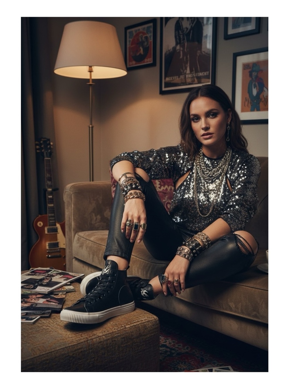 McQ Alexander McQueen ♔ Swallow Plimsoll High Top Leather Sneakers ♔ Black ♔ 38